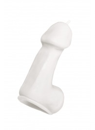 Белая свеча в форме пениса - 47 гр. - Pecado - купить с доставкой в Абакане