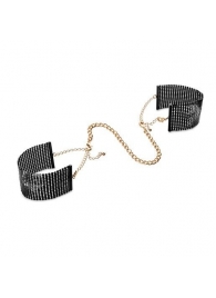 Чёрные дизайнерские наручники Desir Metallique Handcuffs Bijoux - Bijoux Indiscrets - купить с доставкой в Абакане
