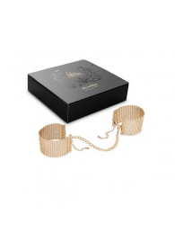 Дизайнерские золотистые наручники Desir Metallique Handcuffs Bijoux - Bijoux Indiscrets - купить с доставкой в Абакане