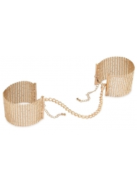 Дизайнерские золотистые наручники Desir Metallique Handcuffs Bijoux - Bijoux Indiscrets - купить с доставкой в Абакане