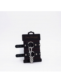 Черно-красные кожаные оковы - Crazy Handmade - купить с доставкой в Абакане