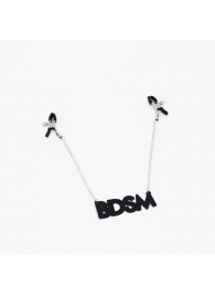 Зажимы на соски с кожаной подвеской BDSM - Crazy Handmade - купить с доставкой в Абакане