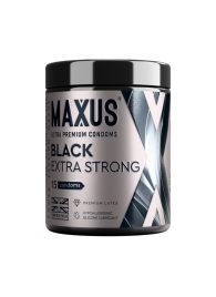 Черные утолщенные презервативы MAXUS Extra Strong с железным кейсом - 15 шт. - Maxus - купить с доставкой в Абакане