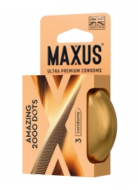 Точечные презервативы MAXUS 2000 Amazing Dots с железным кейсом - 3 шт. - Maxus - купить с доставкой в Абакане