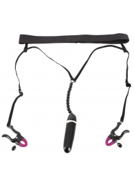 Женские вибростринги с зажимами для половых губ Spreader String with Vibrator - Orion - купить с доставкой в Абакане