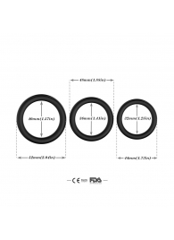Набор из 3 черных эрекционных колец Stay Hard - Boys of Toys - в Абакане купить с доставкой