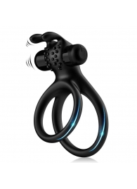 Черное эрекционное виброкольцо с подхватом мошонки Stay Hard - Boys of Toys - в Абакане купить с доставкой