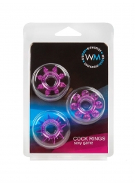 Набор из 3 лиловых эрекционных колец различной формы - Erowoman-Eroman - в Абакане купить с доставкой