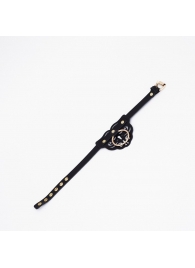 Черный чокер с клепками и золотистой фурнитурой - Crazy Handmade - купить с доставкой в Абакане