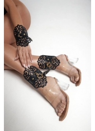 Черный фигурные оковы с золотистой фурнитурой - Crazy Handmade - купить с доставкой в Абакане