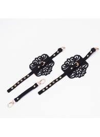 Черный фигурные оковы с золотистой фурнитурой - Crazy Handmade - купить с доставкой в Абакане