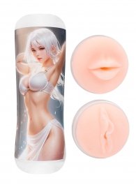 Двусторонний мастурбатор в колбе аниме - вагина и ротик - Tokyo Style - в Абакане купить с доставкой