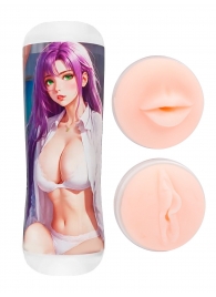 Двусторонний мастурбатор аниме - ротик и вагина - Tokyo Style - в Абакане купить с доставкой