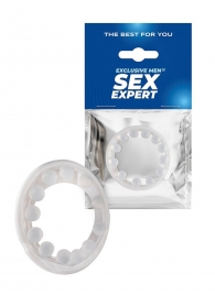 Эрекционное кольцо со стимулирующими шариками на поверхности - Sex Expert - в Абакане купить с доставкой