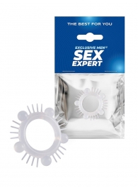 Эластичное эрекционное кольцо с шишечками и шипами - Sex Expert - в Абакане купить с доставкой