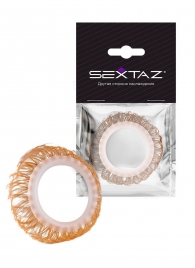Эрекционное кольцо с бежевыми «ресничками» - Sextaz - в Абакане купить с доставкой