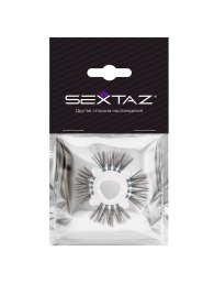 Эластичное эрекционное кольцо с черными «ресничками» - Sextaz - в Абакане купить с доставкой