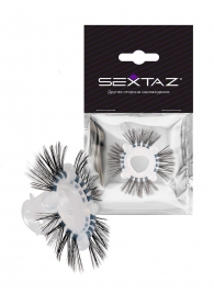 Эластичное эрекционное кольцо с черными «ресничками» - Sextaz - в Абакане купить с доставкой