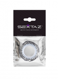 Эластичное эрекционное колечко с черными «ресничками» - Sextaz - в Абакане купить с доставкой
