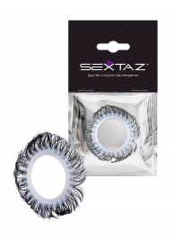 Эластичное эрекционное колечко с черными «ресничками» - Sextaz - в Абакане купить с доставкой