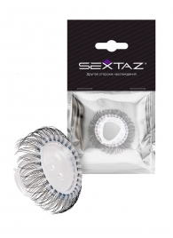 Эластичное эрекционное кольцо с длинными черными «ресничками» - Sextaz - в Абакане купить с доставкой