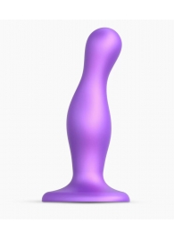 Фиолетовая насадка Strap-On-Me Dildo Plug Curvy size M - Strap-on-me - купить с доставкой в Абакане