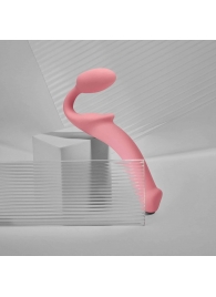 Розовый безремневой страпон Strap-on-me Semi-Realistic Bendable Strap-On size L - Strap-on-me - купить с доставкой в Абакане