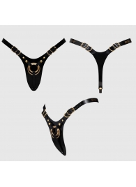 Черный пояс для фиксации насадок Strap-On-Me Leatherette Harness Fabulous - Strap-on-me - купить с доставкой в Абакане