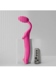 Ярко-розовый безремневой страпон Strap-on-me Vibrating Bendable Strap-On size L - Strap-on-me - купить с доставкой в Абакане