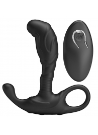 Черный изогнутый массажёр простаты с вибрацией и пультом ДУ - Baile - в Абакане купить с доставкой
