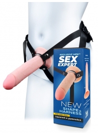 Мужской полый страпон на регулируемых ремешках - 22 см. - Sex Expert - купить с доставкой в Абакане