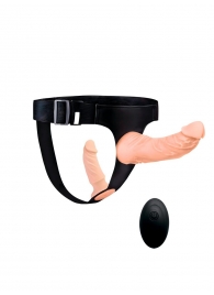 Женский страпон с 2 насадками, вибрацией и пультом ДУ - Erowoman-Eroman - купить с доставкой в Абакане