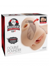 Телесный мастурбатор с вибрацией Double Pounder Vibrating Squeeze Stroker - Pipedream - в Абакане купить с доставкой