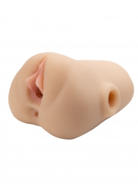 Телесный мастурбатор с вибрацией Double Pounder Vibrating Squeeze Stroker - Pipedream - в Абакане купить с доставкой