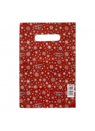 Красный подарочный новогодний пакет с вырубной ручкой (20х30 см) - Сима-Ленд - купить с доставкой в Абакане