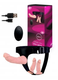 Женский страпон с 3 насадками и вибрацией - Erowoman-Eroman - купить с доставкой в Абакане