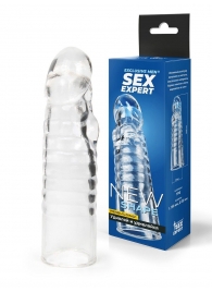 Прозрачная закрытая насадка на член - 15 см. - Sex Expert - в Абакане купить с доставкой
