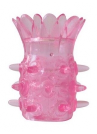 Розовая насадка на пенис с шипиками Лепестки - Erowoman-Eroman - в Абакане купить с доставкой