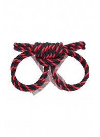 Черно-красные наручники-оковы ’’Узел-омега’’ из хлопковой веревки - Pecado - купить с доставкой в Абакане