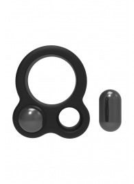 Черное эрекционное кольцо с утяжелителями Cockring Dual Weight - Dream Toys - в Абакане купить с доставкой