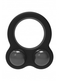 Черное эрекционное кольцо с утяжелителями Cockring Dual Weight - Dream Toys - в Абакане купить с доставкой