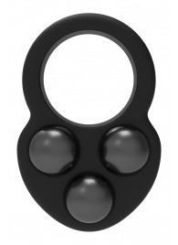 Черное эрекционное кольцо с утяжелителями - Dream Toys - в Абакане купить с доставкой