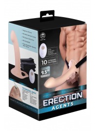 Телесный полый страпон с вибрацией Erection Agents - 24,1 см. - NMC - купить с доставкой в Абакане