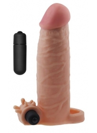 Реалистичная насадка на пенис с вибропулей - 17,8 см. - Lovetoy - в Абакане купить с доставкой