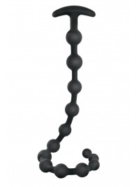 Черная анальная цепочка Ribbed Silicone Anal Beads - 48,3 см. - NMC