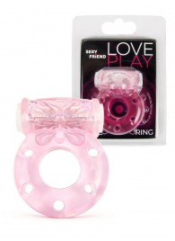 Розовое эрекционное виброкольцо с бабочкой - 1137 - в Абакане купить с доставкой