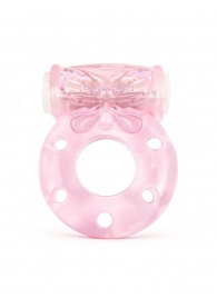 Розовое эрекционное виброкольцо с бабочкой - 1137 - в Абакане купить с доставкой