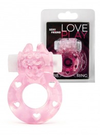 Розовое эрекционное виброкольцо в форме зайчика - 1137 - в Абакане купить с доставкой