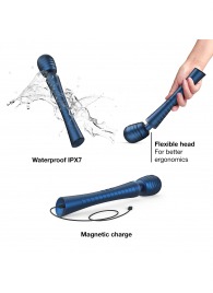 Синий вибромассажёр с насадками Man.wand Edgy - Manwan - в Абакане купить с доставкой