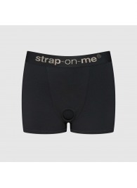 Черные трусики-боксеры для фиксации насадок Strap-on-me Harness Lingerie Allure - size XL - Strap-on-me - купить с доставкой в Абакане